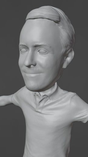 Paul Graumans 3D scan - close up of inflated head with eyes