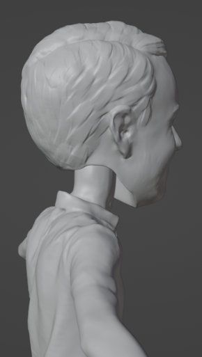 Paul Graumans 3D scan - close up of the side of the head